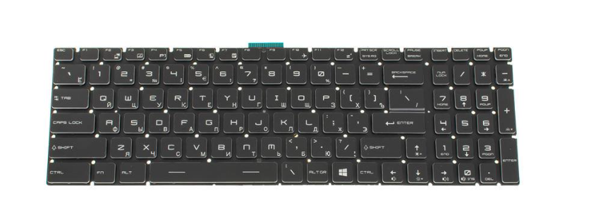 Клавиатура для ноутбука MSI GV62/GT62 rus без фрейма подсветки клавиш Black Black (184925)