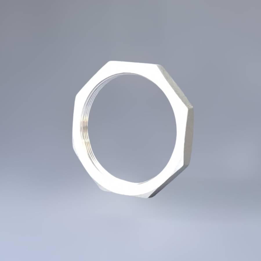 Контргайка нержавеющая резьбовая Ду80 3" восьмигранная н/ж сталь AISI304 DIN 431 BSPP Class 150 - фото 9