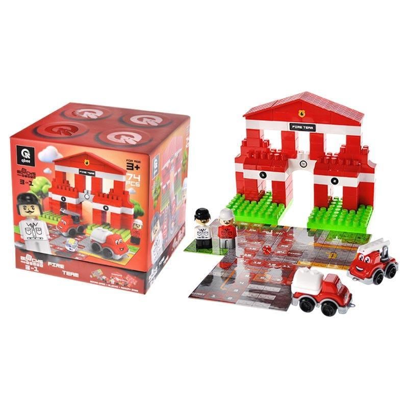 Конструктор qbee QB300-001 Block&Steps Пожежна команда 74 дет. (31956390)