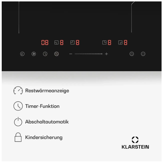 Варочная индукционная панель для кухни KLARSTEIN PowerGlide на 4 зоны 8000 Вт (10046565) - фото 4