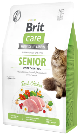 Беззерновой корм для летних кошек с лишним весом Brit Care Cat GF Senior Weight Control с курицей 400 г (1789931616)