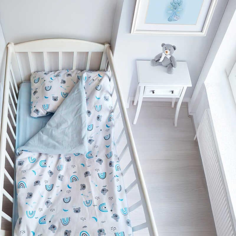 Комплект сменного постельного белья в кроватку детский Bimbo Радуга Фланель 90х110 см (50219)