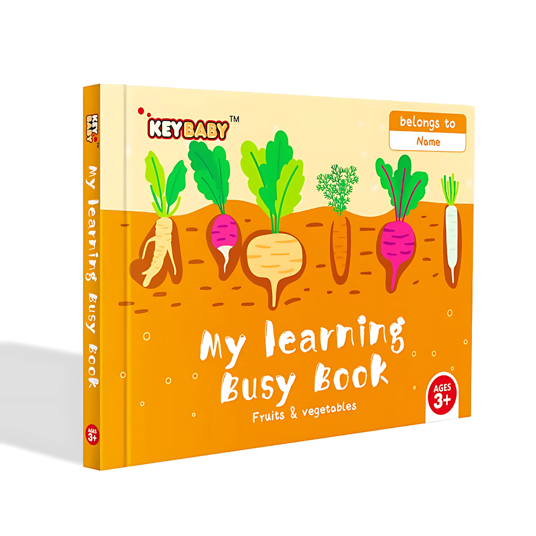 Книга дитяча розвиваюча Busy Book Keybaby Fruits Монтессорі тактильна з липучками