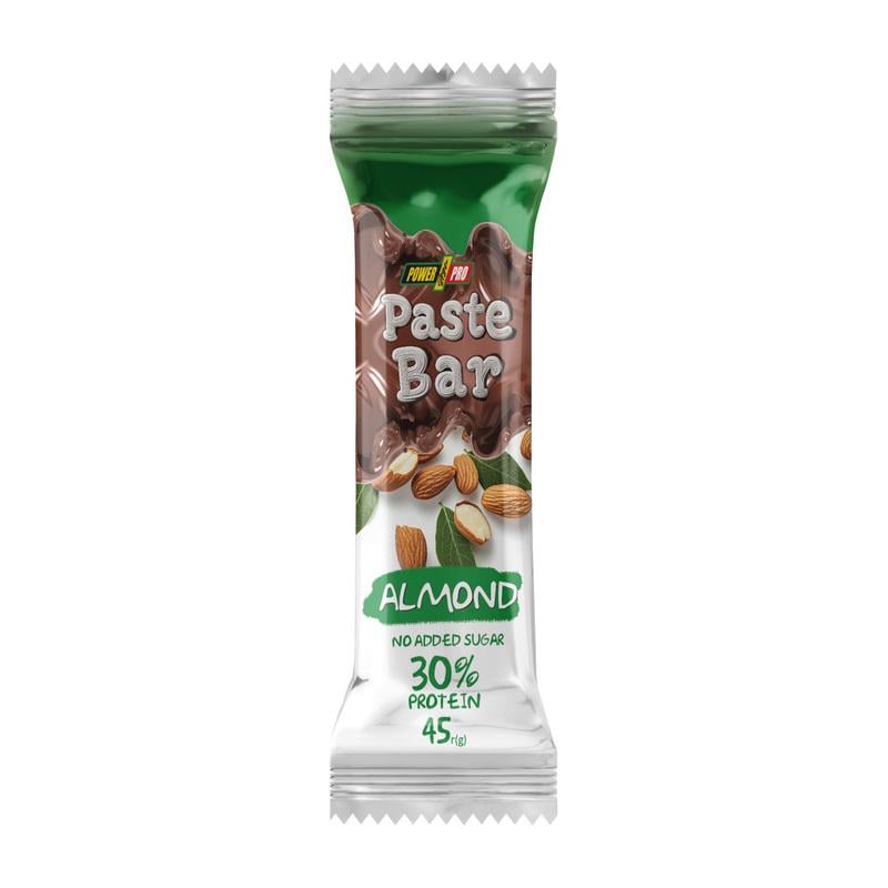 Протеиновый батончик 13 г білка без сахара Power Pro Paste Bar 45 г Миндаль
