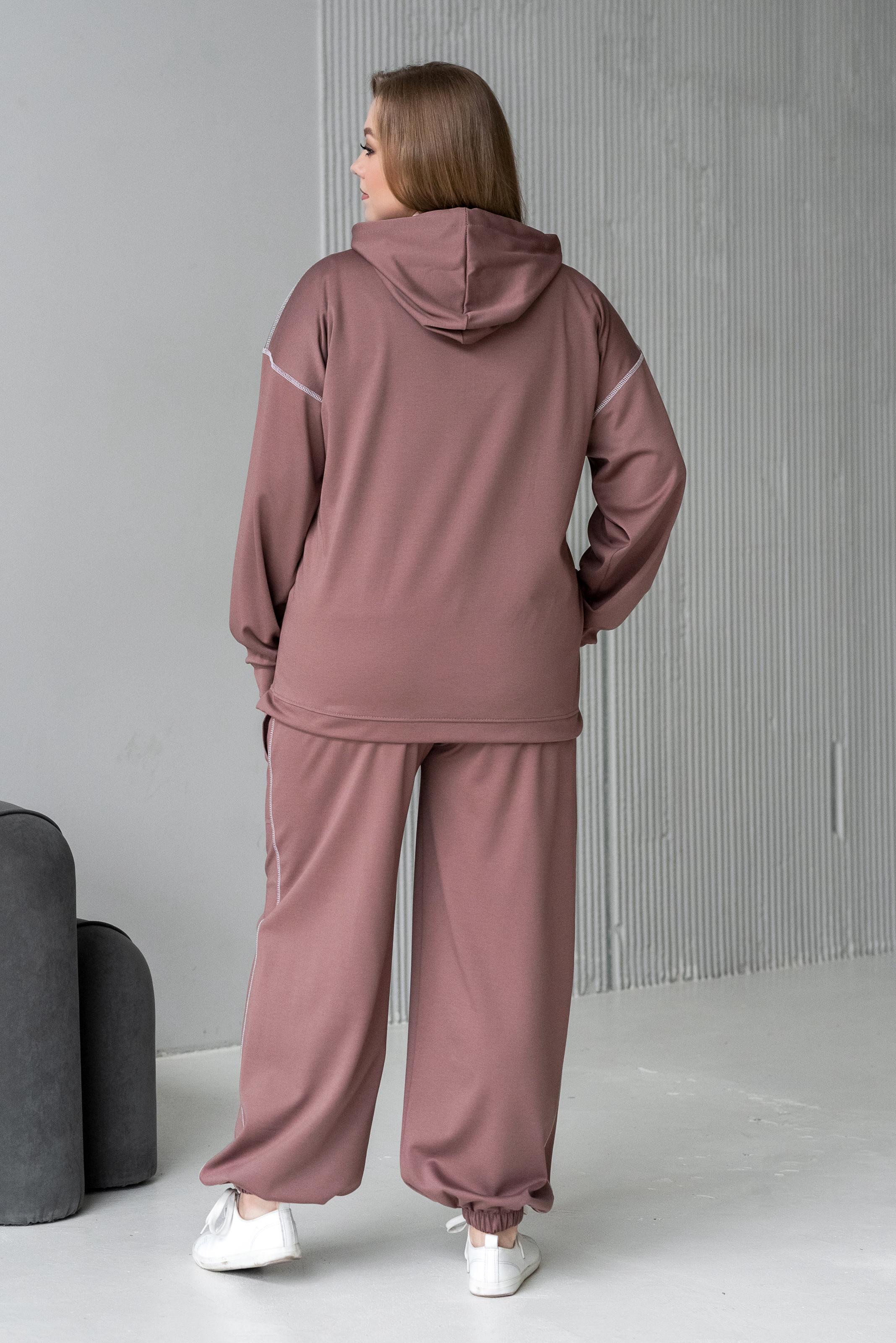 Спортивный костюм женский Милена р. 52 Коричневый (2288072925) - фото 4 Спортивный костюм женский Милена р. 52 Коричневый (2288072925) - фото 4