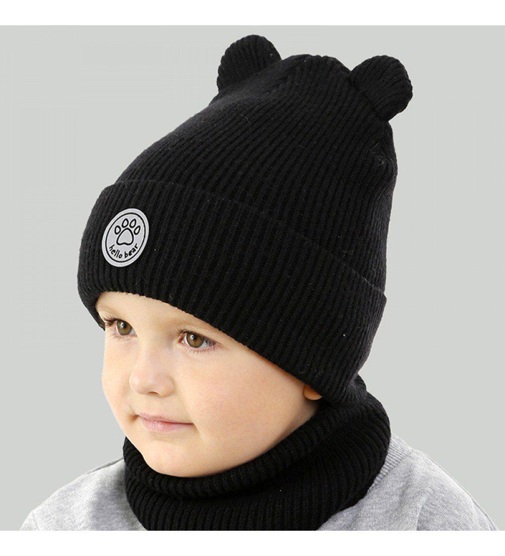 Комплект шапка та шарф дитячий Elf Ганс р. 48-50 Чорний (OK001033)