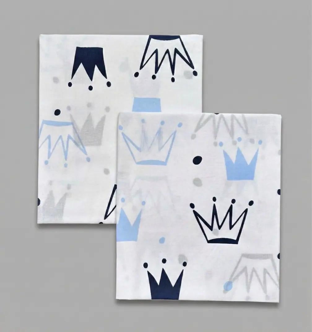 Пеленка детская BST из натуральной хлопковой ткани 2 шт. 90х80 см Бело-голубой (2172875072)