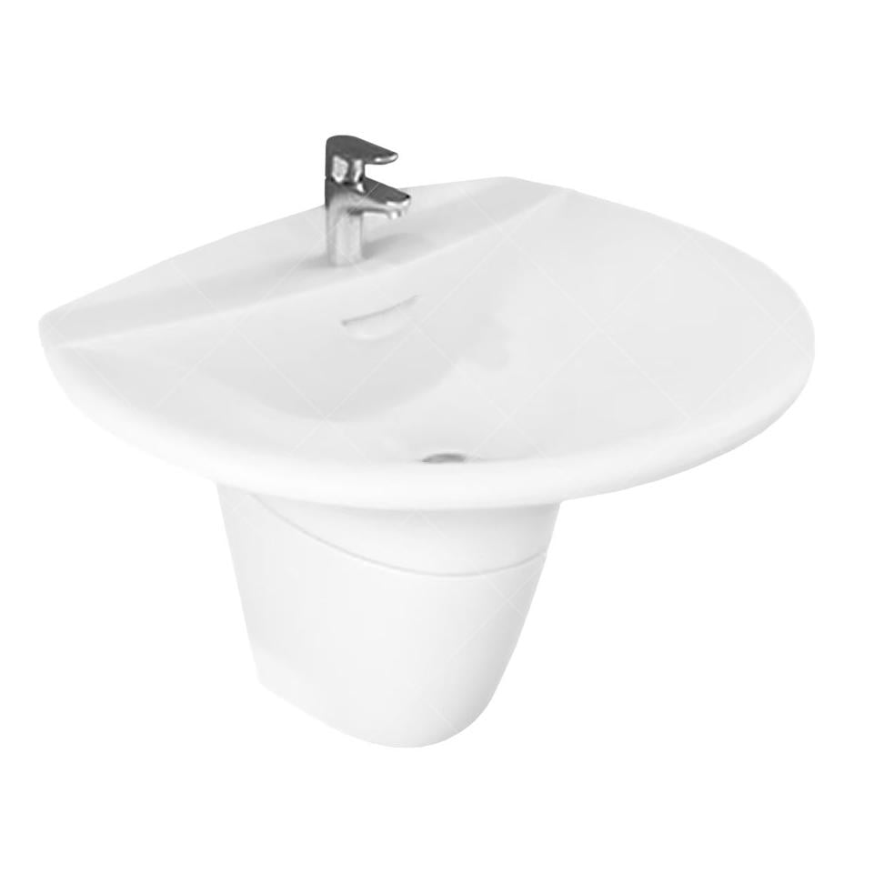 Умывальник с полупьедесталом RAK Ceramics Venice 650x205x510 мм Белый (RAK0041)