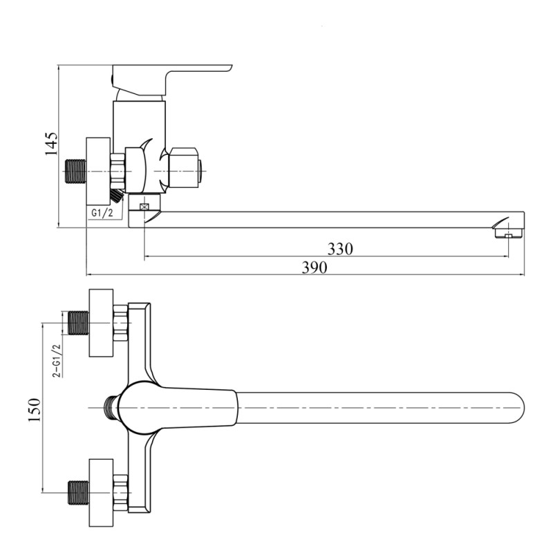 Смеситель для ванны Lidz (CRM)-14 34 005 00 (FRRS00028237) - фото 2