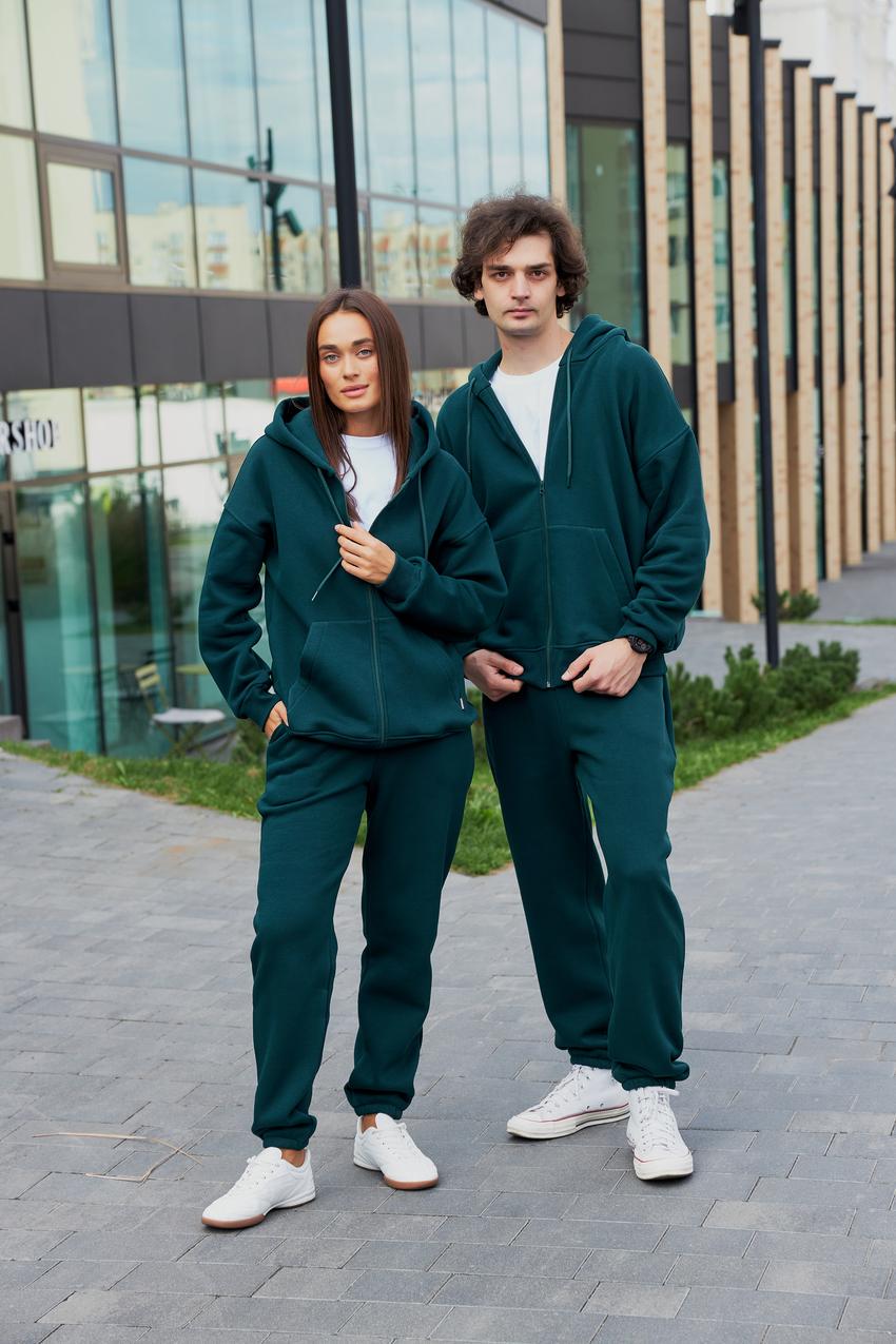 Прогулочный костюм женский с капюшоном 5XL Изумрудный (М137.4) - фото 2 Прогулочный костюм женский с капюшоном 5XL Изумрудный (М137.4) - фото 2