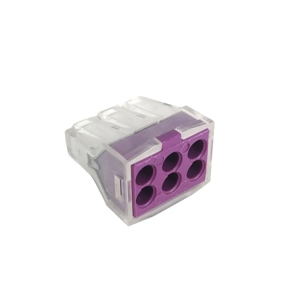 Клемма соединительная Tactix 0,5-2,5 мм2 24А 1-5 одинарная 19,4х18,6х13,4 мм Фиолетовый (CT106)