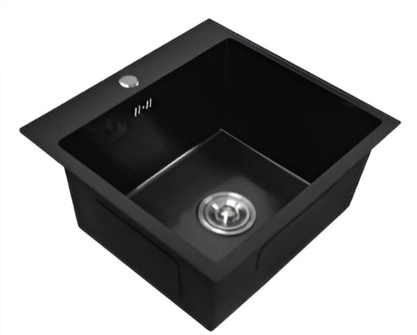Мийка для кухні Luminex LX5050 нержавіюча сталь 3/1 мм 500х500x210 мм Чорний (EA-LX5050-3/1-210B)