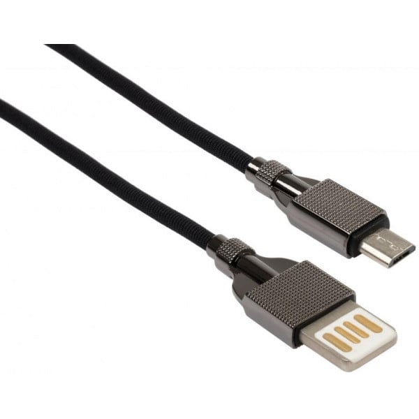 Кабель Vinga USB 2.0 AM to Micro 5P 1 м 2-sides Nylon Black (VCPDCM2SNB1BK)