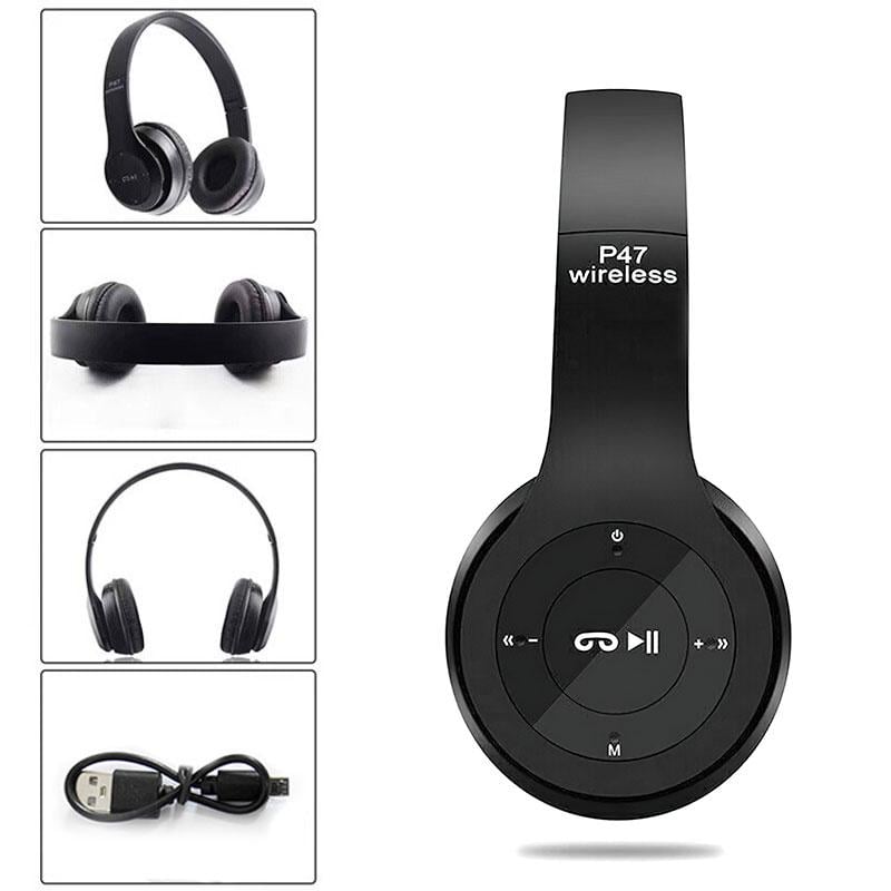 Наушники беспроводные Wireless Headphones P47 Bluetooth Черный (1010170-Black) - фото 6