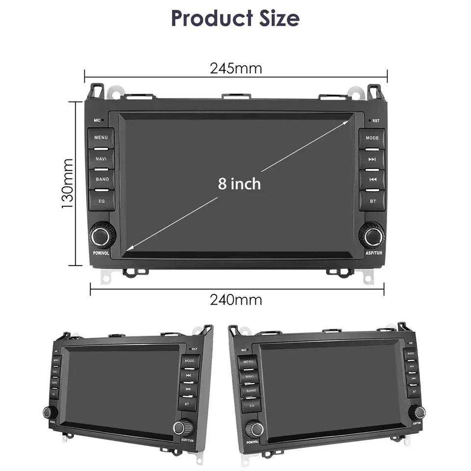 Автомагнітола MEKEDE для Mercedes Vito/Sprinter/Viano A/B-Class/VW Crafter CarPlay/Android/Bluetooth/USB/WiFi 2/32 Гб 8" (17764196) - фото 2