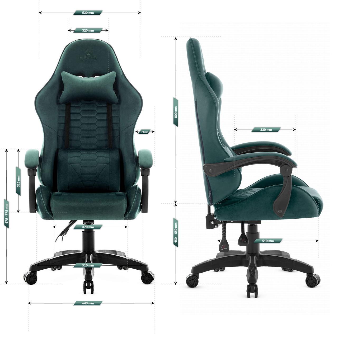 Крісло ігрове Hell's HC-1000 тканина Green - фото 8