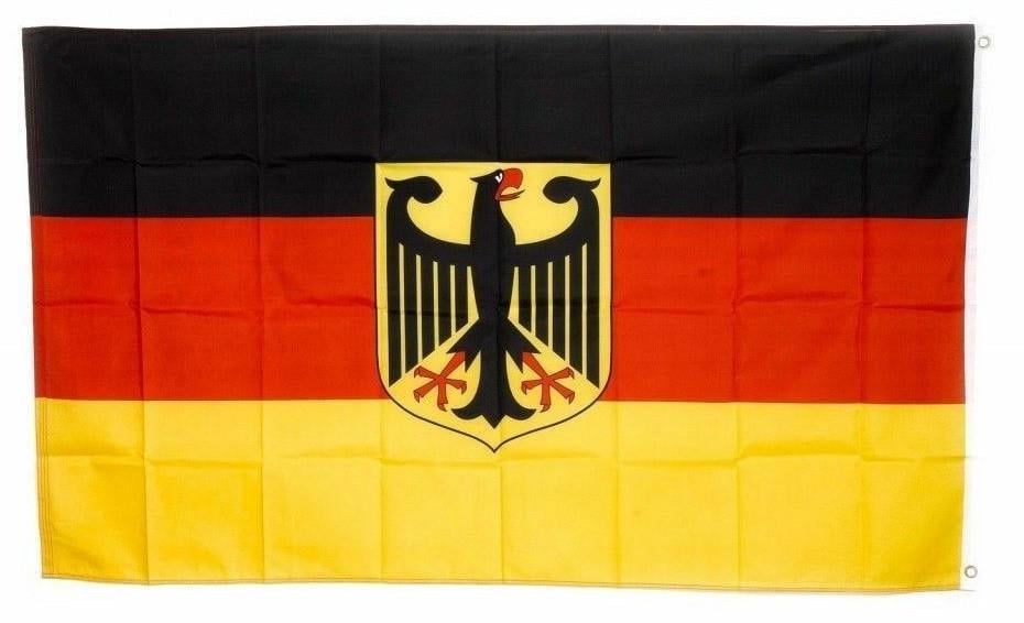 Флаг Германии с гербом 90x150 см (1522789074)