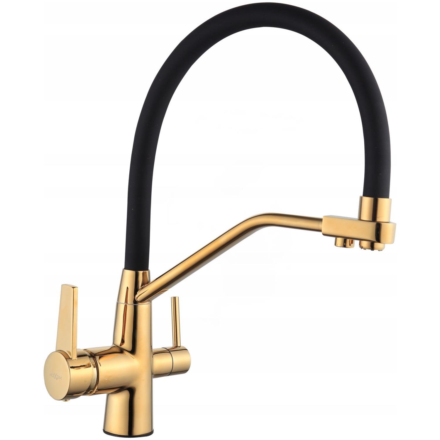 Смеситель для кухни Mexen 671701-57 DUO reay-00000000141 на две воды Золотой (171719)