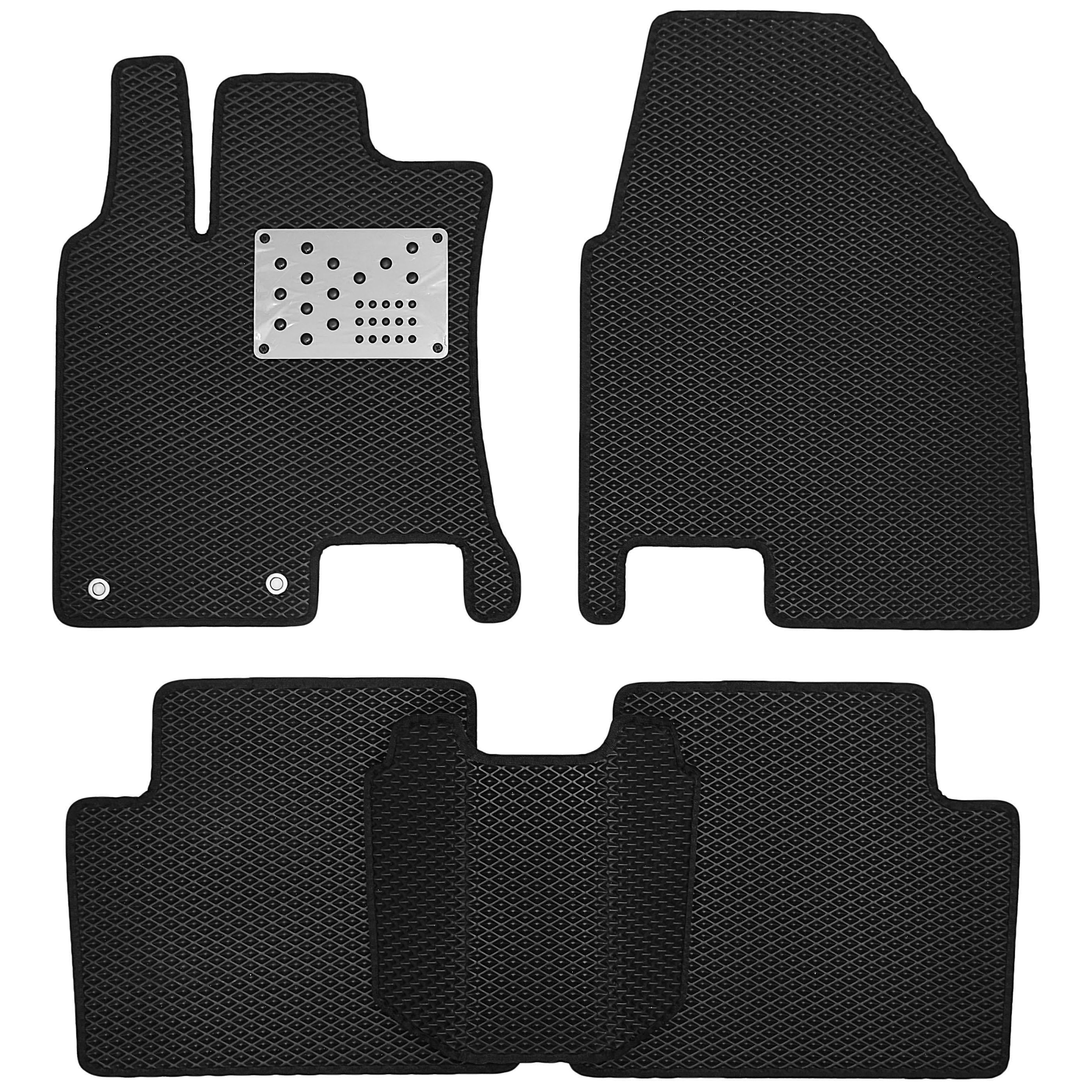 Коврики в салон для Nissan Qashqai+2 2006-2014 EVA-полимерные с подпятником Черный