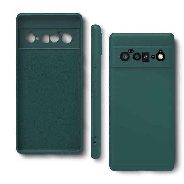 Силіконовий чохол для Google Pixel 6 Pro (з мікрофіброю всередині) Темно-зелений - фото 4 Силіконовий чохол для Google Pixel 6 Pro (з мікрофіброю всередині) Темно-зелений - фото 4