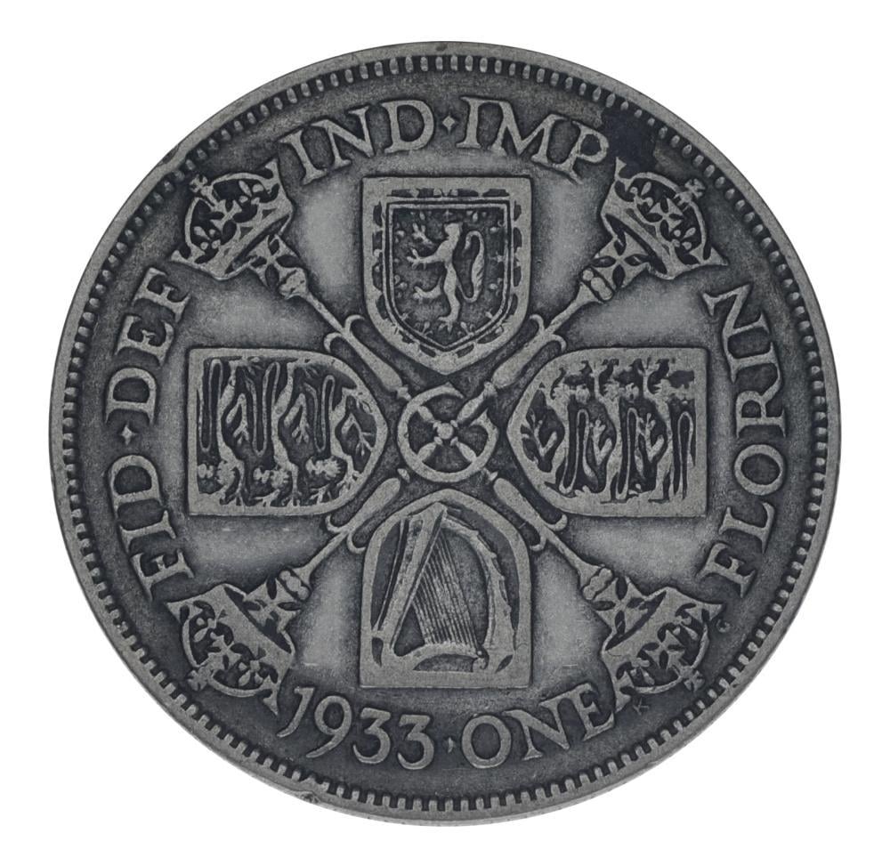 Коллекционная монета Великобритания 1 флорин 1933 серебро F-VF (М21491)