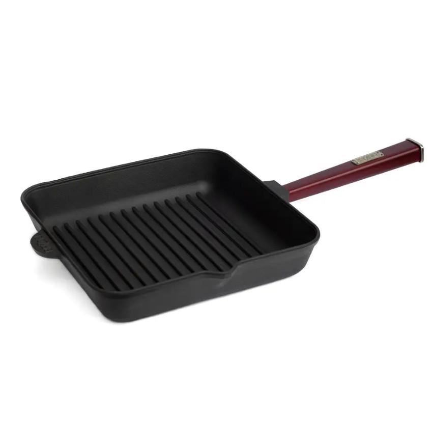 Сковорода-гриль Brizoll чугунная Optima 260х260х50 мм Bordo (O262650G-P2)