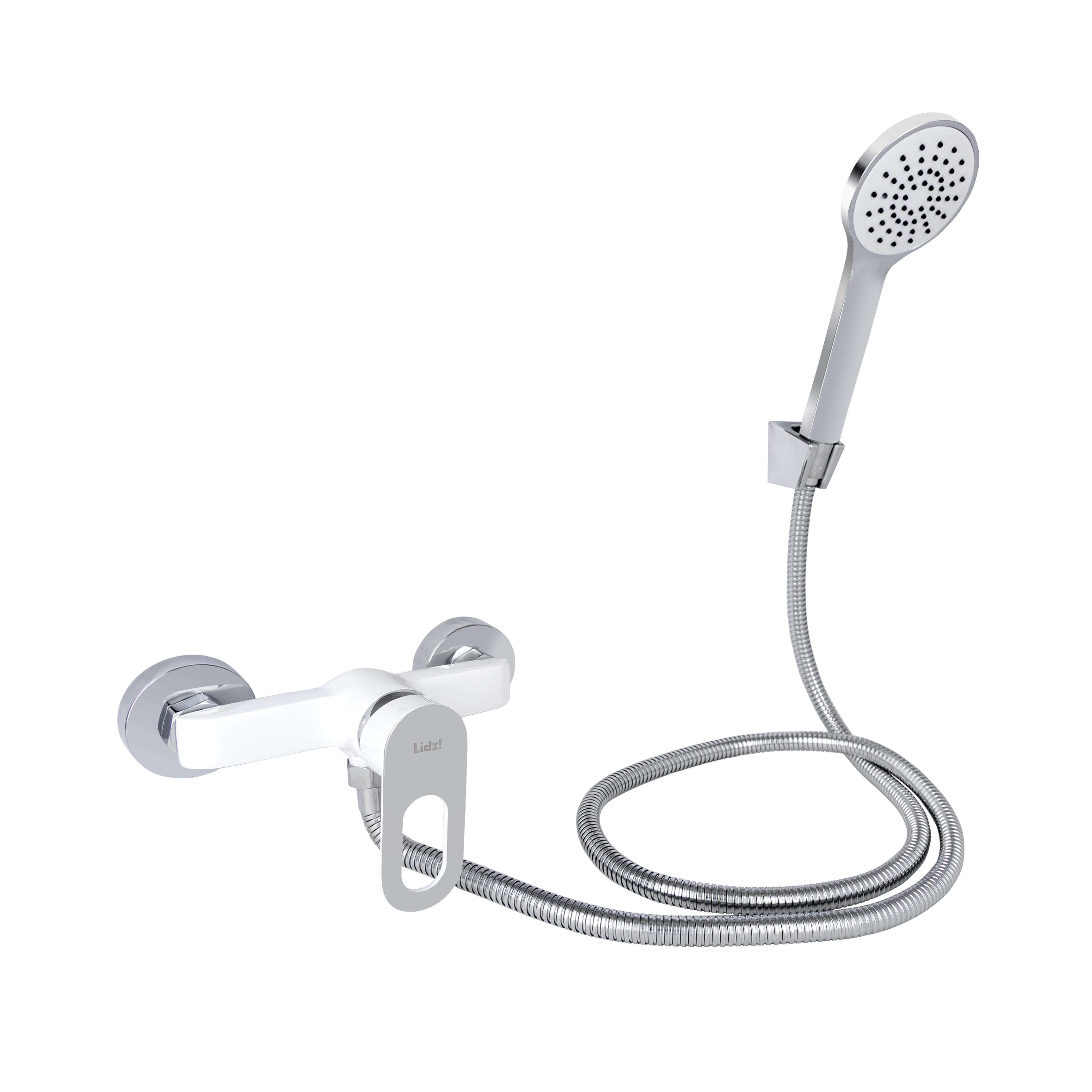 Змішувач для душу Lidz Latwa 010 з душовим гарнітуром k40 White (LDLAT010WHI45426)