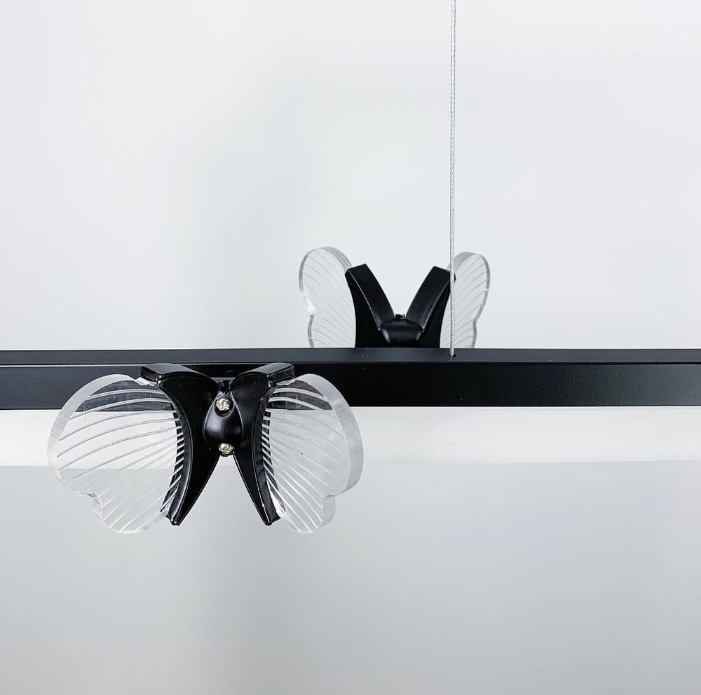 Люстра світлодіодна видовжена із метеликами Чорний (C 18-1000 BK) - фото 4