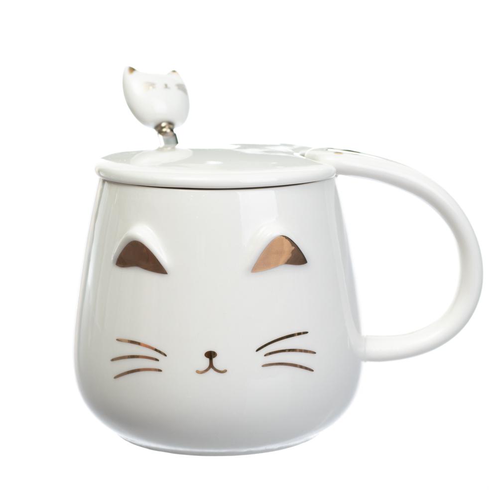 Керамическая чашка Elisey Cat 300 мл Белый (8805-022)