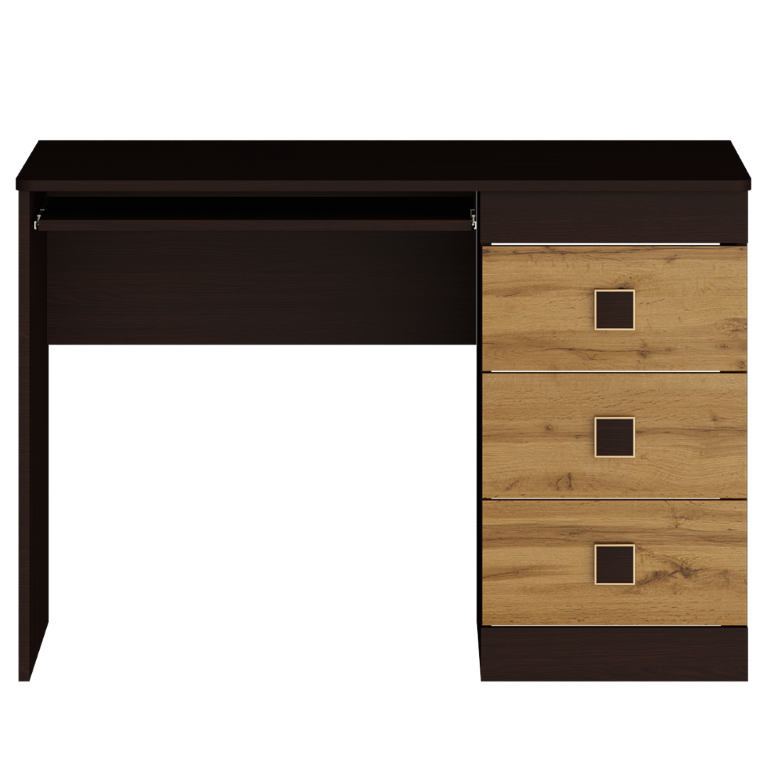 Комп'ютерний стіл Everest Соната тумба права з шухлядами та полицею для клавиатури 1100х550х755 мм Венге темний/Дуб крафт золотий (11286) - фото 2