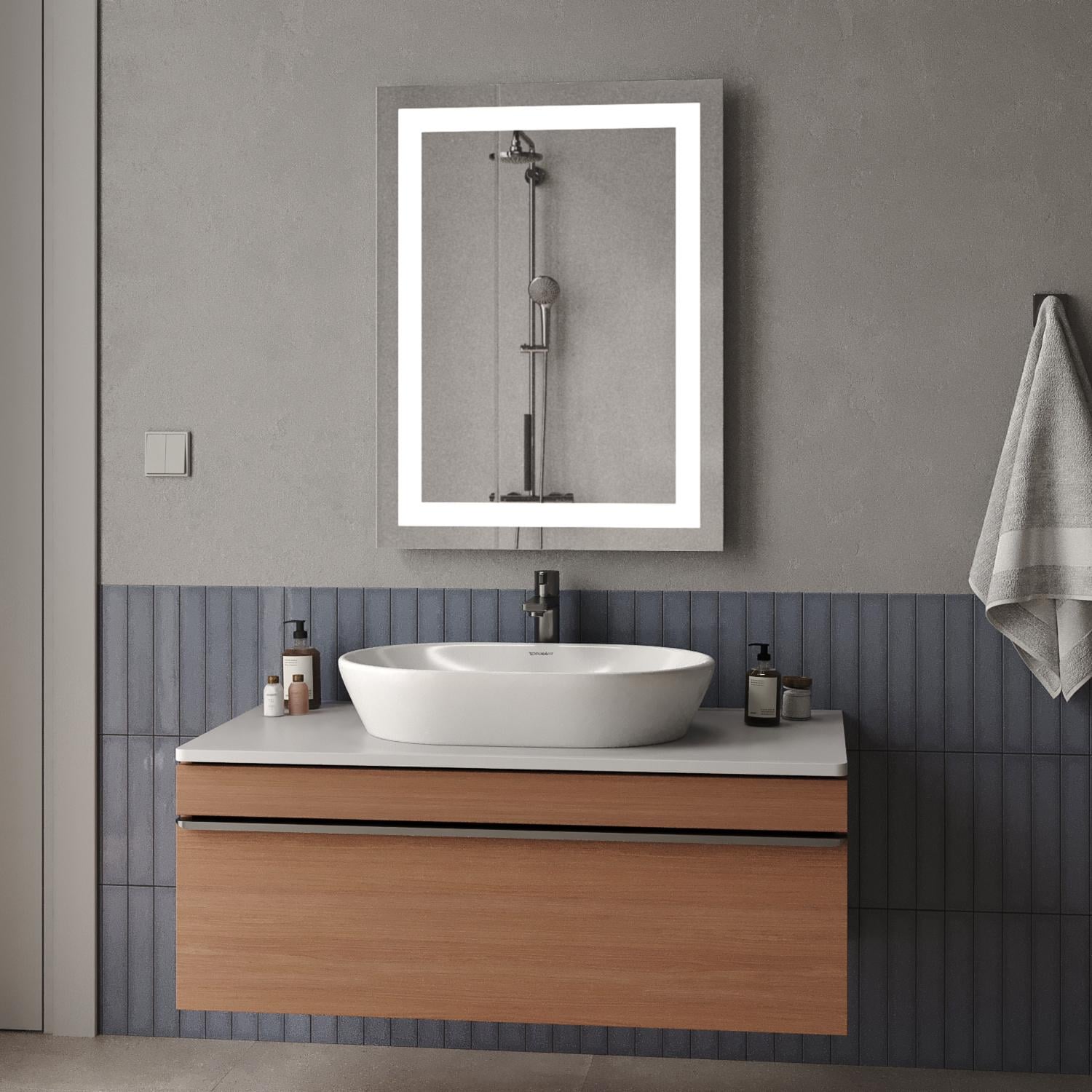 Зеркало с подсветкой Милан 1200x600 мм и кнопочным управлением