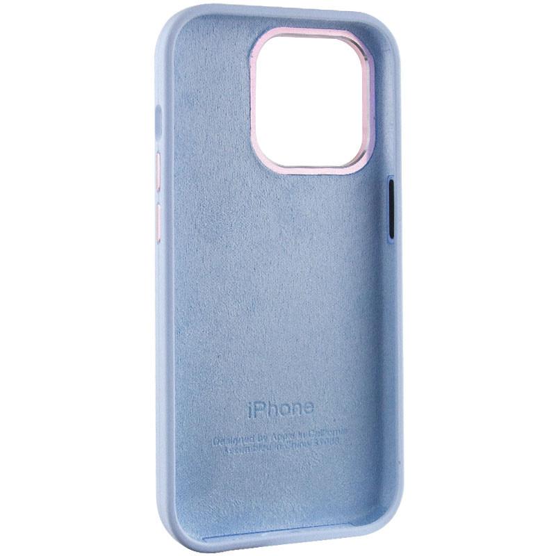 Противоударный чехол Silicone Case Metal Buttons (AA) для Apple iPhone 13 Pro (6.1") Голубой / Cloud Blue - фото 6