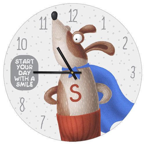 Часы настенные круглые Presentville Start your day with a smile 36 см (CHR P DOG008)
