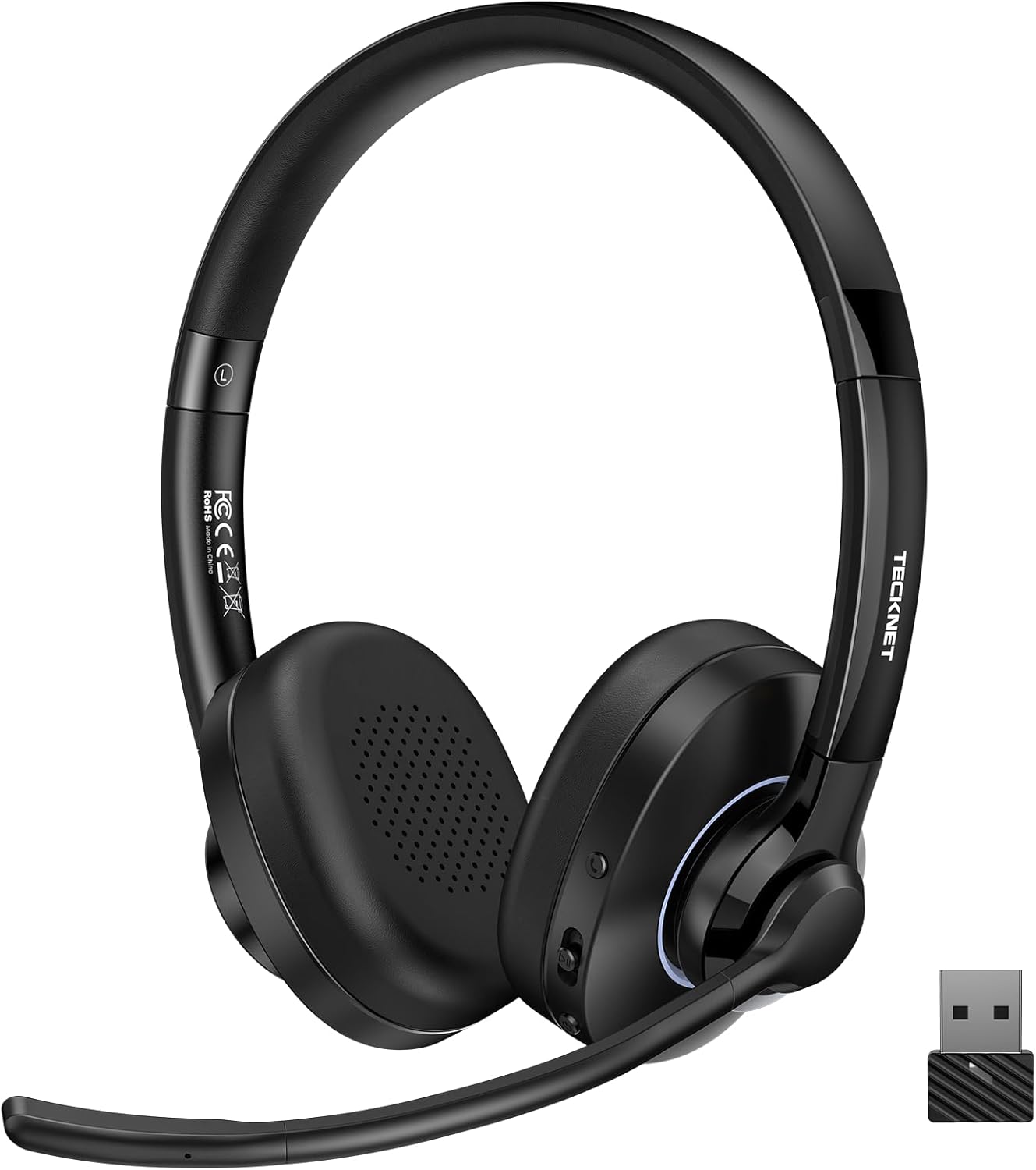 Навушники гарнітура бездротові TECKNET TK-HS037 з мікрофоном Bluetooth 6.0 до 50 годин Чорний (SKU-537)