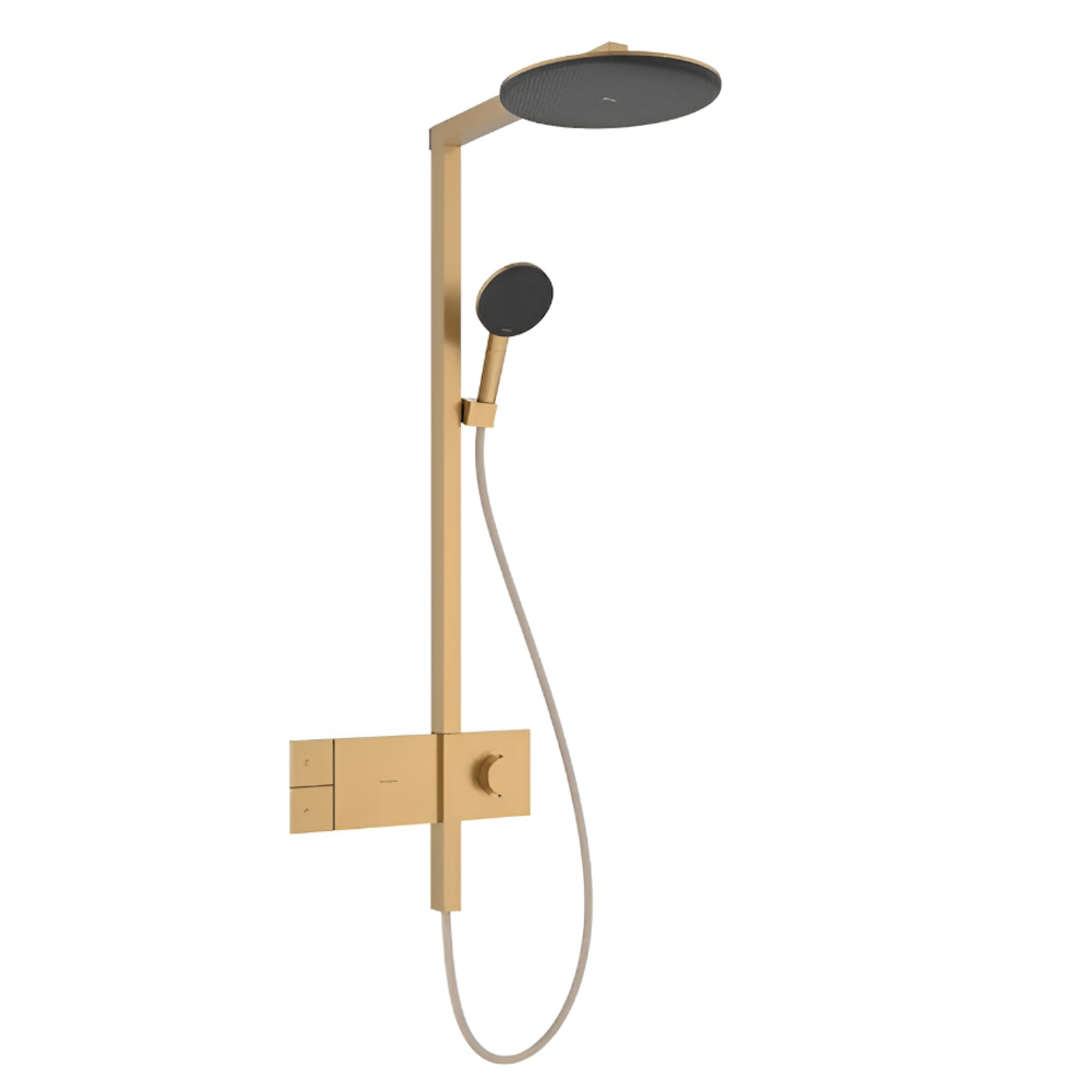 Душевая система Hansgrohe Raindance Alive S 300 1jet EcoSmart из ShowerSelect Comfort с термостатом металл Бронзовый матовый (24583140)