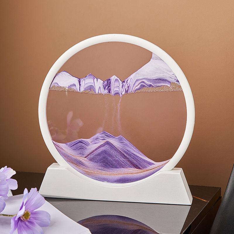 3D-картина антистресс Moving Sandscapes Песчаный пейзаж в рамке 25 см Фиолетовый/Белый