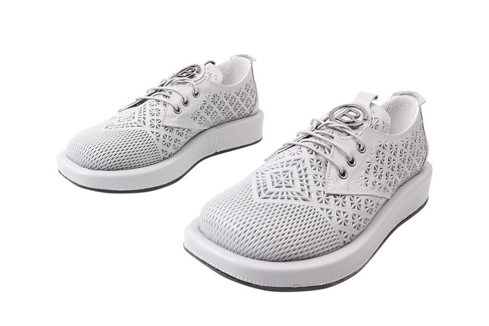 Кеди жіночі Phany зі шкіри на низькому ходу Білий (216-21LTCP 36) - фото 5