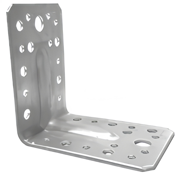 Кутник сталевий посилений оцинкований з ребром жорсткості ПЛАСТМАКС 70x70x55x2,0 мм (28080002)