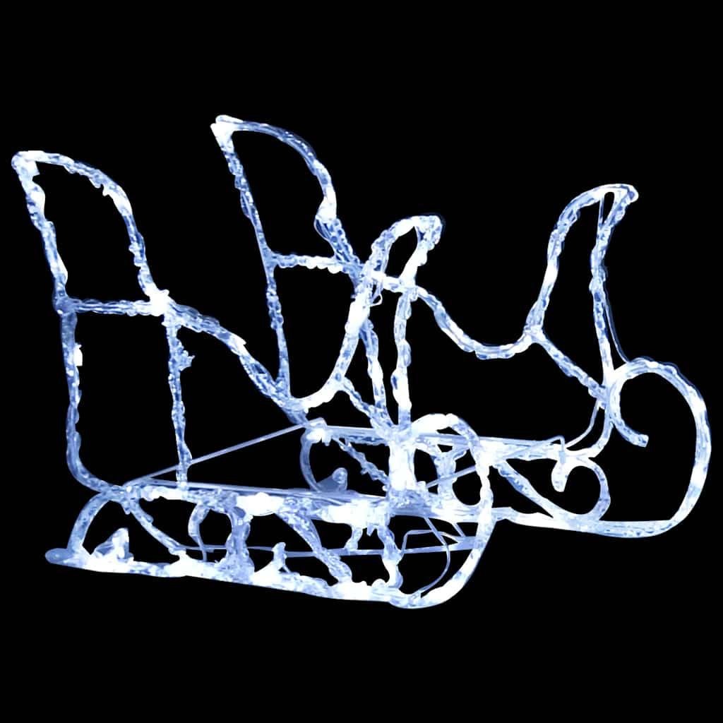 Украшение светящееся рождественское Videx 4 оленя и сани 240 LED холодный свет акрил для улицы и дома 5 м - фото 4