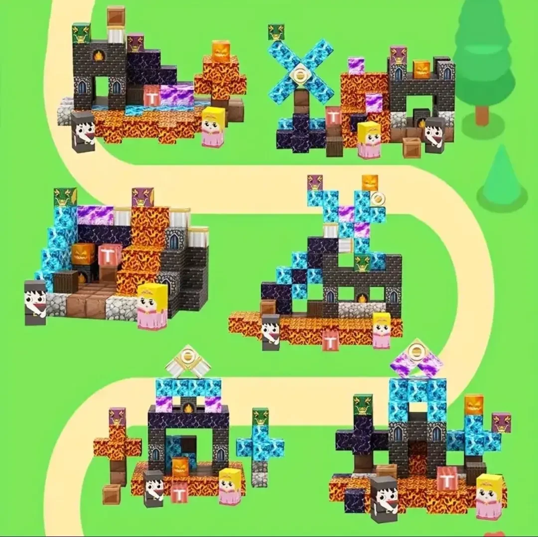 Конструктор магнитный Майнкрафт Портал в подземелье 108 кубиков - фото 4