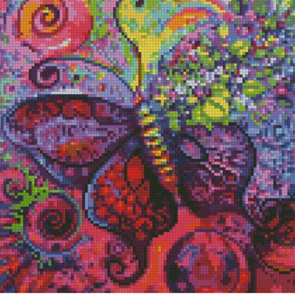 Алмазная мозаика Strateg Бабочка абстракция 30х30 (CA-0047)