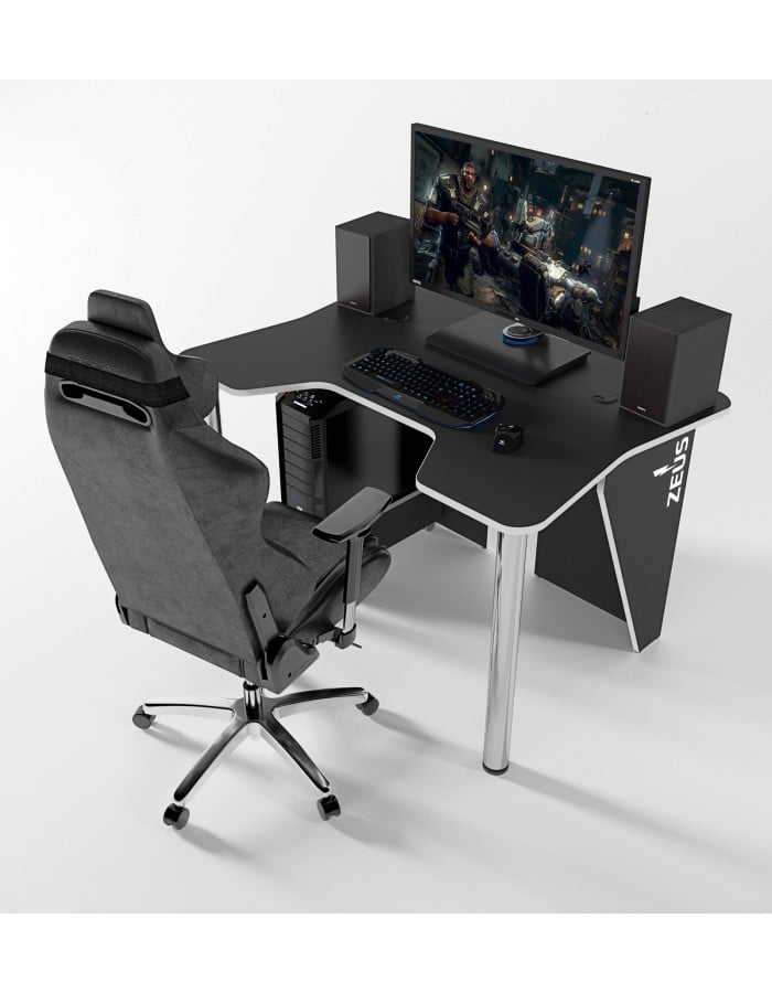 Игровой стол ZEUS IGROK-3L Черный/Белый с LED подсветкой - фото 4 Игровой стол ZEUS IGROK-3L Черный/Белый с LED подсветкой - фото 4