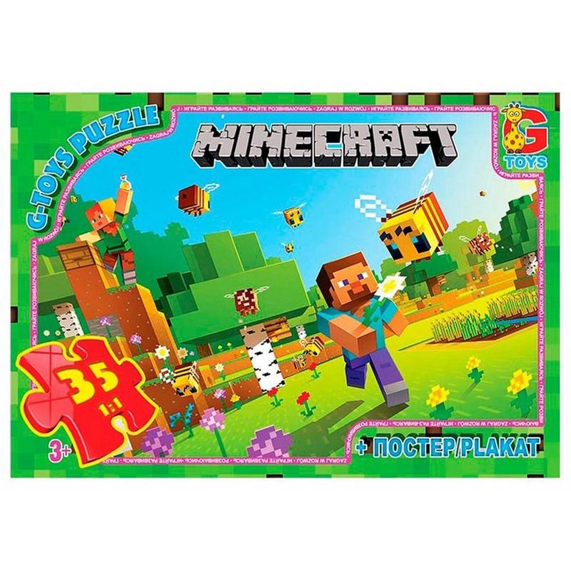 Пазлы детские картонные G-Toys Minecraft 35 эл. (IP-177-P-808)