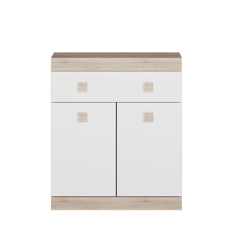 Комод с распашными дверцами Эверест Соната-4 80х38х93 см Дуб сонома/Белый (EVR-2065)