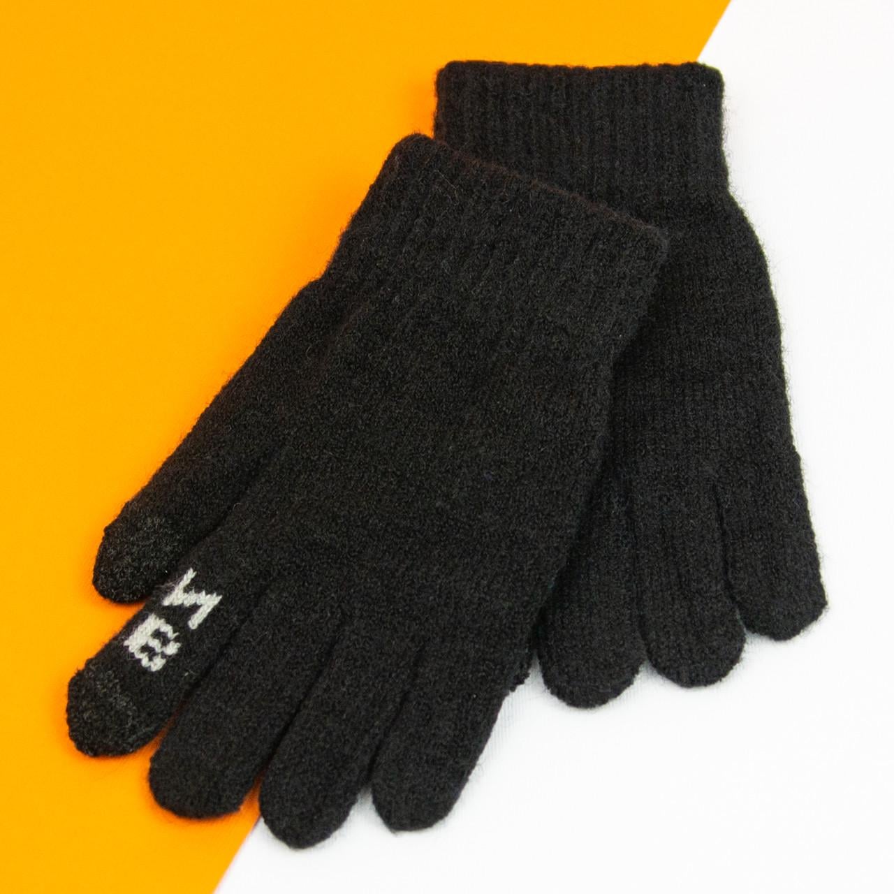 Перчатки для мальчиков на 9-11 лет для сенсорных телефонов 21-7-17а Черный (DR010056)