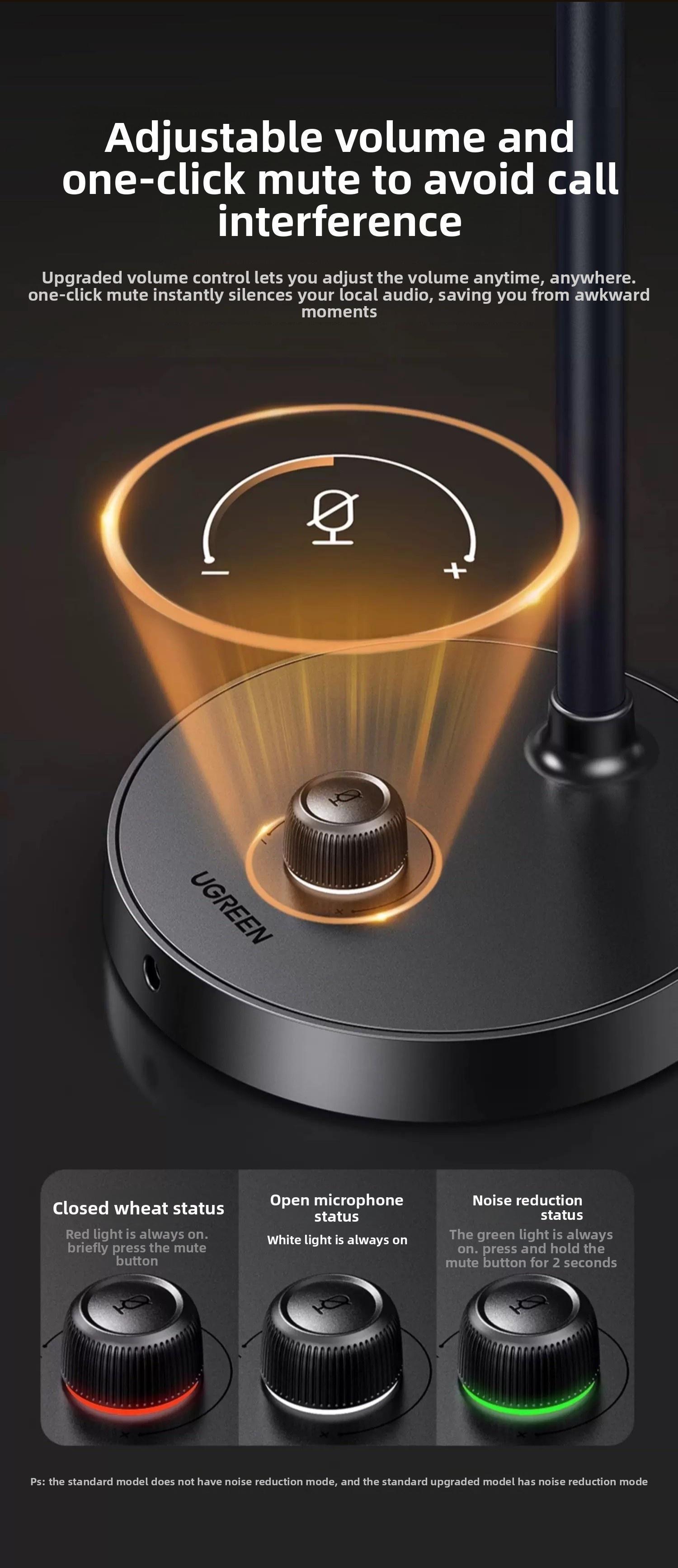 Мікрофон настільний Ugreen 96 360° 3.5 мм Чорний (55344) - фото 18