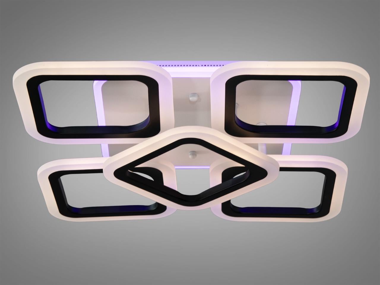 Люстра LED MX2400-4+1SBK-LS на кухню с подсветкой 65W на 9 м2 Черный (2196692673) Люстра LED MX2400-4+1SBK-LS на кухню с подсветкой 65W на 9 м2 Черный (2196692673)