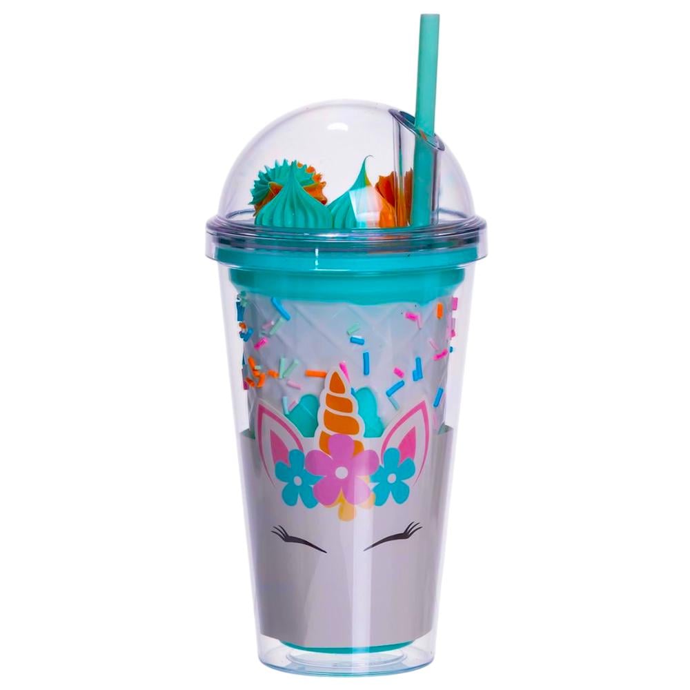Стакан многоразовый Единорог с крышкой и трубочкой Бирюзовый (HP-18-1TU) Стакан многоразовый Единорог с крышкой и трубочкой Бирюзовый (HP-18-1TU)