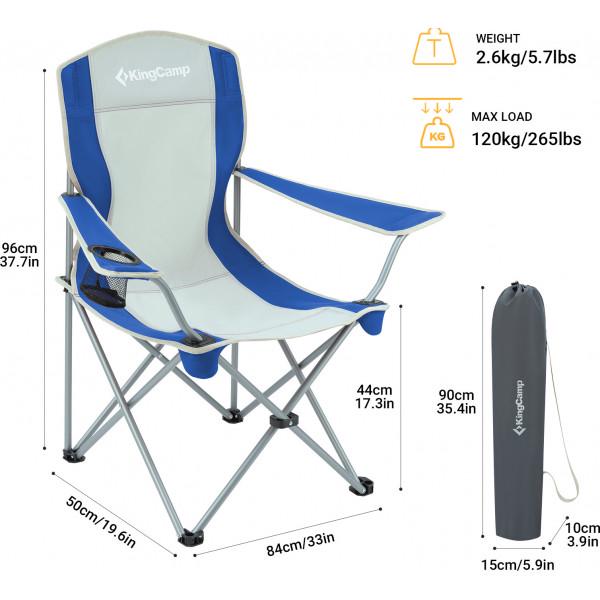 Стілець Kingcamp Arms Chairin Steel Grey/Blue (KC3818) - фото 3