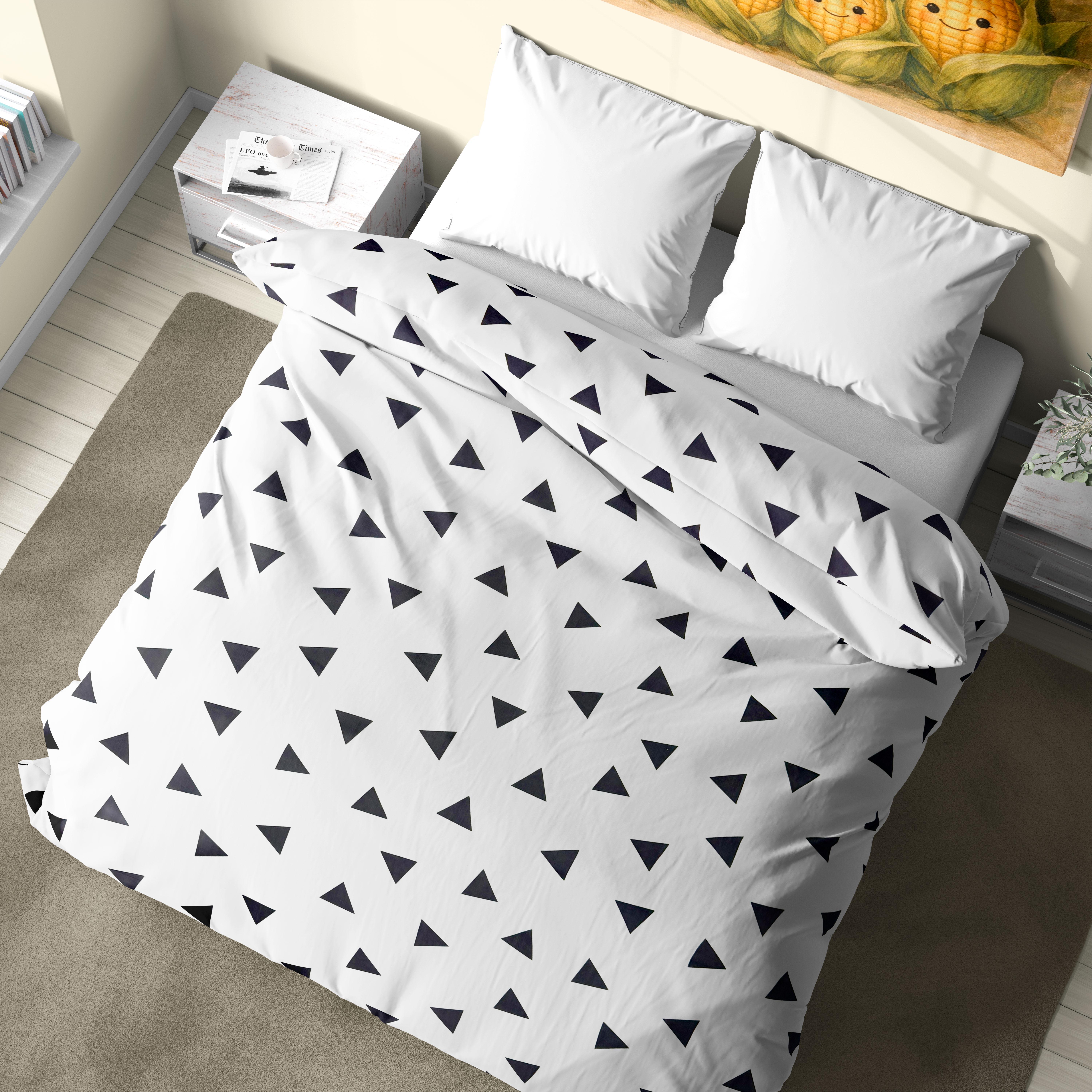 Підковдра з бязі Трикутнички Ч євро 200х220 см (G-302tb/x200p)